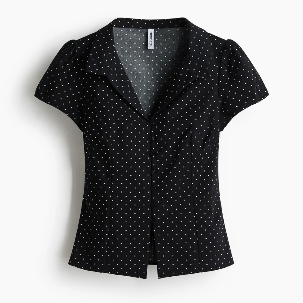 Button-Front Top with Collar